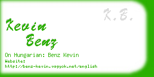 kevin benz business card